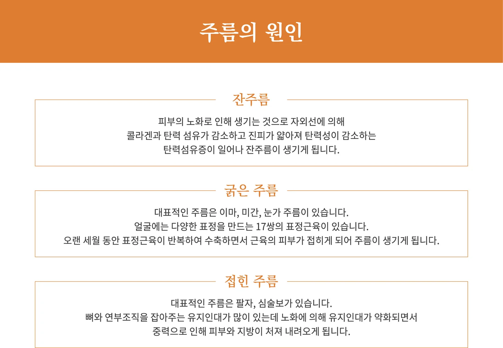 Penyebab Kerutan — Kerutan Halus · Kerutan Tebal · Kerutan Lipatan