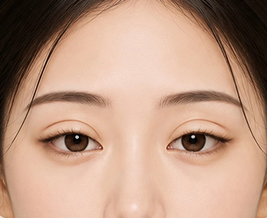 쌍꺼풀 라인이 너무 높은 경우 — 소세지눈